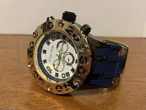 SELTENE GOLDFARBENE OCEAN DEEP 52mm MILITÄRUHR MESSINGGEHÄUSE & SILIKONARMBAND - Bild 1 von 8