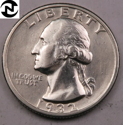 1932 Washington Quarter ~ Borderline Uncirculated (AU++) ~ 90% Silver ~ 1 Coin Cover