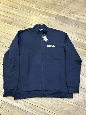 Talla S - Chaqueta Chándal Hugo Boss Logo Algodón Cremallera - Azul Marino Foto 1 de 4