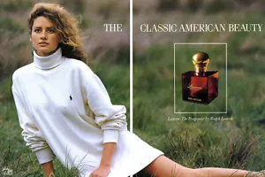 Ralph Lauren 1990 clásico belleza americana Isabelle Townsend anuncio de revista de 2 páginas - Imagen 1 de 1