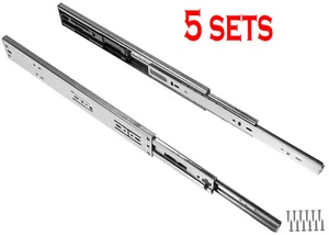 5er Set Soft-Close Kugellager Schubladen Schienen volle Verlängerung 12""-24"" 100 Pfund - Bild 1 von 8