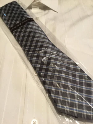 Black Brown 100% Silk Men's Tie - Image 1 of 4