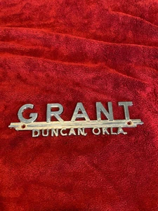 Vintage Chrome Car Auto Dealer Metal Emblem from Grant Motors in Duncan, OK. - Picture 1 of 5