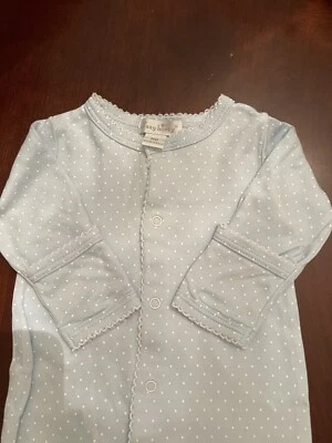 KISSY KISSY BABY BOY NEWBORN ONE PIECE FOOTED BLUE - Image 1 of 4