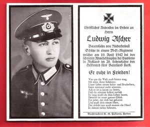 Deutschland WW2 Deutscher Soldat Soldat TOD FOTOKARTE Ludwig Uscher Apr 1942 - Bild 1 von 2