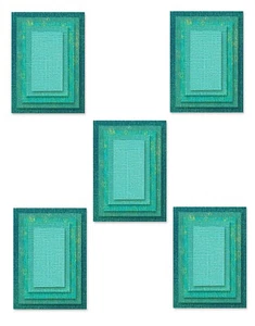 NEW Sizzix Thinlits Stacked Rectangles Tiles 25pk #665433 Retail $24.99 T. Holtz - Picture 1 of 12