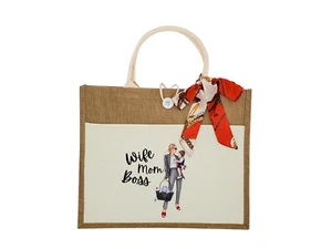 Custom Canvas Tote Bag, Large Size - Fashion #9 - Cream Tote - Picture 1 of 13