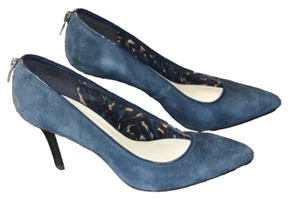 Ann Klein iFLEX Women 8M Navy Blue Leather Suede Heels Dress Shoes Stiletto 3.5" - Picture 1 of 9