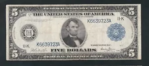 DALLAS GLASS SIGNATURE 1914 $5 FEDERAL RESERVE NOTE!! - Picture 1 of 2