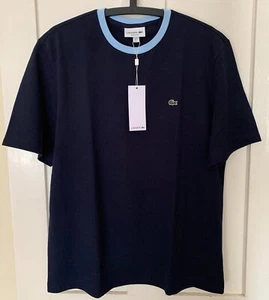 LACOSTE REGULAR FIT T-SHIRT TH2404 NAVY/BLUE COTTON SHORT SLEEVE NEW WITH TAGS - Picture 1 of 8