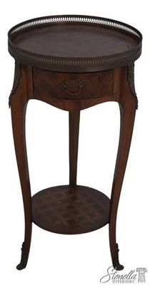 LF70162: Vintage French Neoclassical Marquetry Side Table - Image 1 of 4