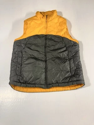 Old Navy Yellow and Gray Reversable Puffer Vest Kids Size Medium - Image 1 of 4