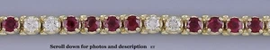 Exquisite Diamond & Ruby 14k Gold Tennis Bracelet 2.10-2.80ct tdw - Picture 1 of 6