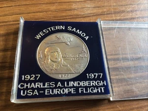 Western Samoa 1927-1977 $1 Dollar Tala Coin Charles Lindbergh USA-Europe Flight - Picture 1 of 2