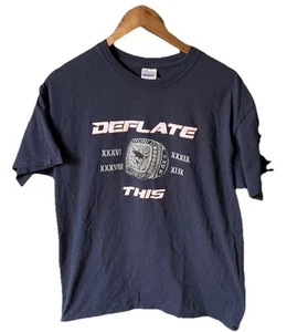 NFL Patriots “Deflate This” 2014 Superbowl Ring T-Shirt Mens XLarge Navy Used - Picture 1 of 1