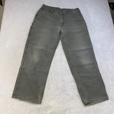 Carhartt Men's Moss Green Cotton Canvas Work Pants Carpenter Trousers 35x29.5 - Image 1 of 4