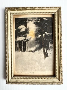 Small Vintage FH Brigden Tinted Print “Lumber Road” 4.25x5.75” Ornate Wood Frame - Imagen 1 de 6