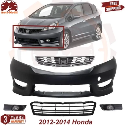 Front Bumper Cover & Upper Grille Assembly For 2012-2014 Honda Fit Foto 1 de 2