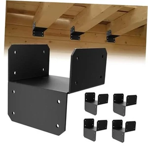 4 Stück Schwarz Balkenanker Verbinder, Pfostenkappen Bindewinkel für 6"x 6", Stahl - Bild 1 von 8