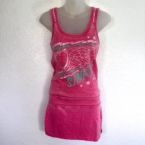 Sinful Affliction Y2K Kleid Damen kleine Herz Flügel Peace Burnout Mini Grunge - Bild 1 von 13