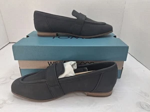 TOMS Lynette Leather Slip On Loafers Womens Black 10021702 Womens Size 5 - Picture 1 of 9