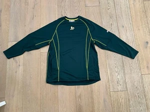 MLB Oakland A's Baseball Pullover Sweater Long Sleeve Majestic green Size L NEW - Picture 1 of 7