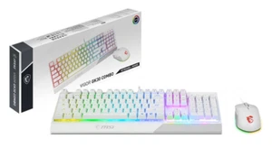 Gaming Keyboard inkl. Maus MSI Vigor GK-30 Combo WHITE USB mehrfarbig beleuchtet - Bild 1 von 3