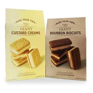 M&S Bourbon Custard Creams Make Your Own Giant Biscuit Ice Cream Sandwich - Picture 1 of 10