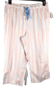 Emily Daniels women's linen striped multicolor capri M - Picture 1 of 6