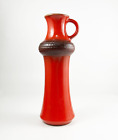 Vintage Carstens Tonnieshof Retro Tall Red Bottle Vase West Germany Pottery