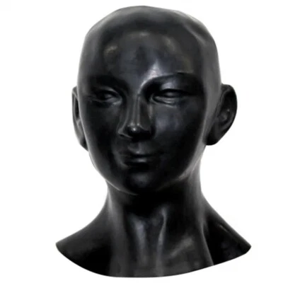 3D Latex Hood 0.6Mm Rubber Mask Close Eye Back Zip Head Around 53-57Cm for Women - Image 1 of 3