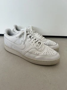 Nike Court Vision Low Triple White Shoes Men's CD5463-100 UK 12 - Picture 1 of 9