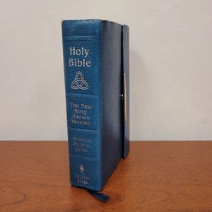 Vtg Bible King James Version Red Letter Nelson 244SB Aqua Bonded Leather Snap - Bild 1 von 14