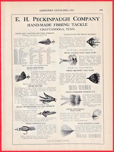 1930 Trade Ad for Hand-Made Fishing Tackle ~ E.H. Peckinpaugh, Chattanooga, TN - Picture 1 of 1