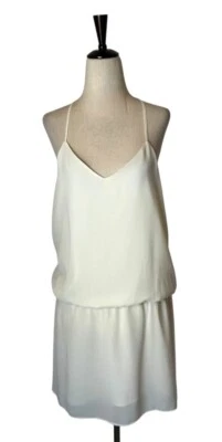Haute Hippie Dress Women Medium Ivory Swan White Mirage Strappy Back Micro Mini - Image 1 of 4