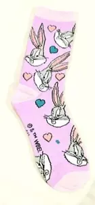 Nuevos calcetines para mujer Looney Tunes Bugs Bunny rosa y púrpura - talla 4-10 - nuevos con etiquetas - Imagen 1 de 1