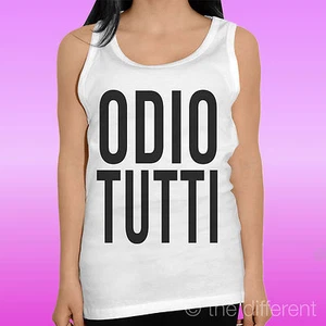 Canotta Women's " Odio Tutti " Tank Top Gift Idea Road To Happiness - Picture 1 of 1