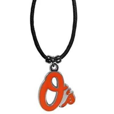 Baltimore Orioles Cord Necklace with Logo Charm MLB Licensed Baseball Jewelry - Image 1 of 2