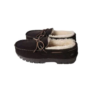 Eddie Bauer Mens Shearling Slippers Size 9 New Brown - Picture 1 of 6