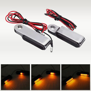 Motorcycle Flowing LED Handlebar Turn Signals Light For Harley Fat Bob Softail
