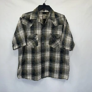 Decoded Button Up Adult XL Mens Multicolor Plaid Short Sleeve 100% Cotton Shirt - Picture 1 of 15