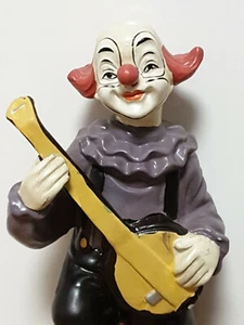 Clown mit Gitarre musizierende Clownfigur Gips oder Keramikmasse - Bild 1 von 13