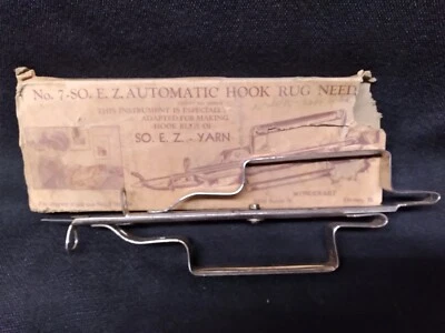 Vintage Wonderart No. 7 - SO. E. Z. Automatic Hook Rug Needle with original box - Image 1 of 4