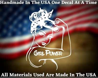 Rosie The Riveter Girl Power Truck Van Window Vinyl Car Window Decal - Image 1 of 4