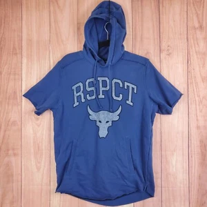 Under Armour Project Rock Short Sleeve Sweatshirt Sz Medium Hoodie Shirt - Picture 1 of 9