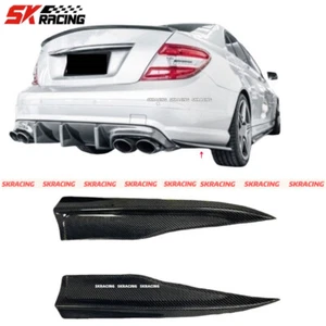 Rear Bumper Carbon Fiber Spoiler Splitters For 2008-2011 BENZ W204 C350 C300 C63 - Picture 1 of 24