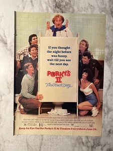 Porky’s 2 Original Movie Poster Advertisement from 80’s Teen Magazine. - Imagen 1 de 3