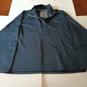 Timberland 1/4 Zip Pullover Sweater Mens Large Long Sleeve Mock Neck Logo Navy - Picture 1 of 9
