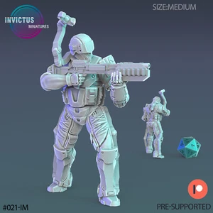 Exo-Soldier B | Invictus Miniatures | RPG Wargaming 3D Printed Miniature - Picture 1 of 1