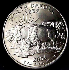 2006-P 25C State Quarter North Dakota BU CN CLAD 22ow0917 - Picture 1 of 2